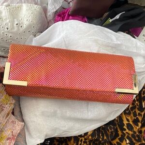 BEBE Y2K Iridescent Orange Clutch Bag NWT! 🧡✨